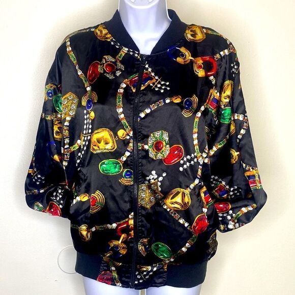 VINTAGE…Black/Multi -colored light weight jacket size S (small) VINTAGE - Picture 1 of 3
